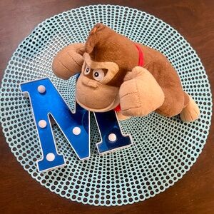 DONKEY KONG Plush Super Mario Brothers Toy Stuffed Animal Doll 11", used no tags